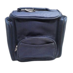 Lunch Bag Silverware Cloth Napkin Water Bottle Set Insulated Navy Blue 11" x 10"